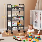 Baby Diaper Caddy Rolling Utility Cart  3 Tier Baby Essentials Nursery Organi   