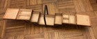 Large Vintage Midcentury Wood Tiered Foldout Accordion Style Sewing Box Antique