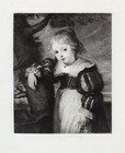 1800s Peter Paul Rubens Etching  portrait Of A Little Girl  Framed Signed Coa