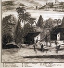 C  1671  truxillo   Honduras Harbor- Original Engraved Montanus View