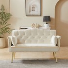 Modern Loveseat Sofa Couch 2 Seater Velvet Upholstered Sofa For Living Room