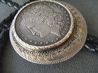 Prairie Co  Southwestern 1885 Morgan Silver Dollar Coin Sterling Silver Bolo Tie