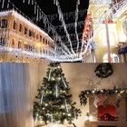 Meteor Shower Lights Rain Drop Snowfall Icicle String Lights For Xmas Tree