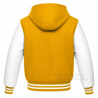 Men s Varsity Hoodie Bomber Letterman College Jacket Wool Body   Leather Sleeves