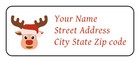 30 Christmas Personalized Return Address Labels Stickers Tags Reindeer