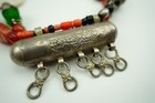 Antique Tajik Uzbek Silver Coral Necklace Bridal Central Asian Wedding Hirz 234g