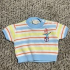 Vtg Boys Toddler Lot Of 2 Striped Sweaters Clown Baseball Novelty 70s 80s 12m