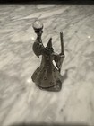 Wizard With Staff And Orb Pewter Figurine - Masterworks Fine Pewter