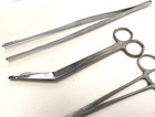 Lot Of 7 Vintage Hemostatic Locking Clamp Forceps  Large Surgical Scissors Tools