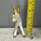 Vtg Ceramic White Baby Donkey Gold Trim Figurine 5 x3 5  Mcm See-repaired