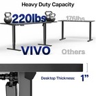 Vivo Electric 71  X 30  Stand Up Desk  Reclaimed Wood Table Top  Black Frame