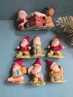 Vintage Garden Gnome Russ Berrie Porcelain Pixie Elf Hand Painted Set Christmas
