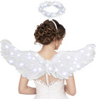 Angel Wings  Light Up Angel Wings And Halo With Led Lights  White Angel Wings Co