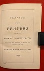 Cunard White Star Fleet    book Of Divine Service     1936   154 Pages  90 Yrs  Old 