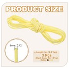 3 Pcs 3mm X 5 Yards Leather Cord For Necklace Bracelet  Yellow beige green