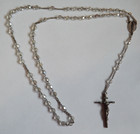 Incomplete Sterling Silver Jesus Virgin Mary Medal Crucifix Ab Glass Rosary