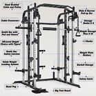 Smith Machine  Multifunctional Power Cage Rack With Smith Bar And Cable Pulley