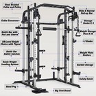 Smith Machine Power Cage Rack With Smith Bar And Cable Pulley Home Gym System