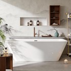 66 Inch Freestanding Bathtub Acrylic Contemporary Soaking Tub Adults Stand Alone