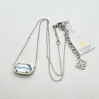 New Kendra Scott Elisa Silver Pendant Necklace In Light Blue Illusion
