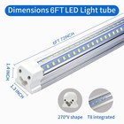 4 Pack Led Tube Light Bulbs 54w 6500k T8 6ft Ceiling Garage Shop Light Fixture