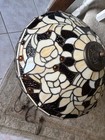 Tiffany Style Stained Glass Lamp Shade Floral Design Vintage Lamp Working