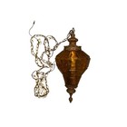 Vintage Swag Lamp Amber Glass Lantern Os Gold Good Mcm Retro Hanging Light