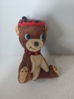 Vintage Plush Dream Pets R  Dakin Brown Bear With Check Hat And Scarf Htf