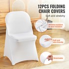 White 12 Pcs Stretch Spandex Chair Covers Wedding Party Banquet Decoration
