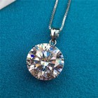 4ct Lab Created Diamond Round Solitaire Pendant 14k White Gold Plated Free Chain