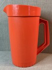 Vintage Tupperware Harvest Orange 2 Qt Beverage Pitcher 800-4 Push Button Lid