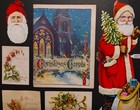 Vintage Christmas Ephemera Lot - Carol Booklet Cards Die Cut Santa Scrap Seals