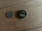 Millie De Leon Burlesque Pinback Button Pin Badge The Girl In Blue Vtg Antique