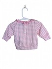 Southern Taters Baby Girl Top 3m Pink Gingham Ruffle Collar Boutique Monogram