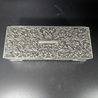 Vintage Godinger Silver-plated Floral Jewelry Box W  Mirror   Velvet Lining