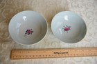 Pair Of Antique Chinese Famille Rose Butterfly   Flower Tea Bowls