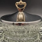 Kromex 898 Vogue Relish Dish Sparkling Glass Chrome W brass Trim Nos C1960s Usa