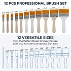 12 Pcs Multi Size Art Brushes Wooden Handle Oil Acrylic Paint Brush Set Artist