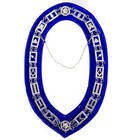 Masonic Regalia Blue Lodge Chain Collar Silver Plated Blue Backing