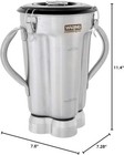 Waring Cac72 1 Gal Stainless Blender Container For Cb10b W 2 Handles   Clear Lid