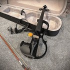 Full-size 4 4 Electric Violin Fiddle With Black Sparkle Finish  Case  Bow   More