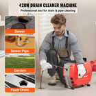 Vevor Drain Cleaner Machine 120ft X 7 8  420w Sewer Snake Auger Manual Feed