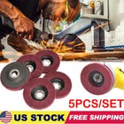 5pcs Metal Abrasive Polishing Buffiing Wheel 4in Flap Discs For Angle Grinder Us