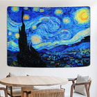 Lyacmy Blacklight Starry Night Tapestry Vincent Van Gogh Tapestry Uv Reactive Oi