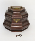 Colonial Williamsburg Octagon Wood Tea Caddy W  Key - Marked On Bottom