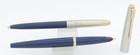Parker 45 Navy Blue  Stainless Steel   Gold Fountain Pen   Pencil Set -fine Nib