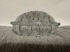 Vintage Glass Flower Frog Holder 16 Hole Pat   d April 11 1916 Uranium Glass Glows