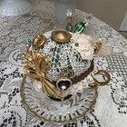 Vintage Royal Sealy China Japan Porcelain Floral Tea Cup   Saucer Pin Cushion  