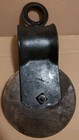 Vtg Metal Iron Farm Antique Rustic Barn Single Pulley Wood Wheel Garden D  cor