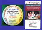 Phil Rizzuto Signed Oal Vcbc Superstats Baseball  Hand Painted  Hof  Jsa Cert